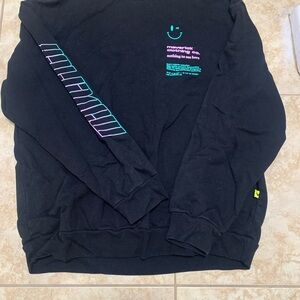 Logan Paul Maverick Black Sweatshirt w/ Teal & Pink Sleeve Graphics. Never worn